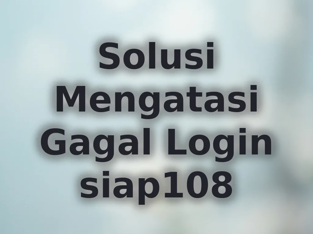 Solusi Mengatasi Gagal Login siap108